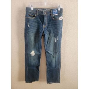Arizona Advance Flex 360 Boy's Dark Green Distressed Slim Fit Jeans 16Husky NWT